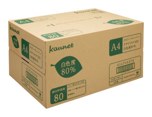 カウネット　 リサイクル１００白色度８０％　Ａ４　１箱