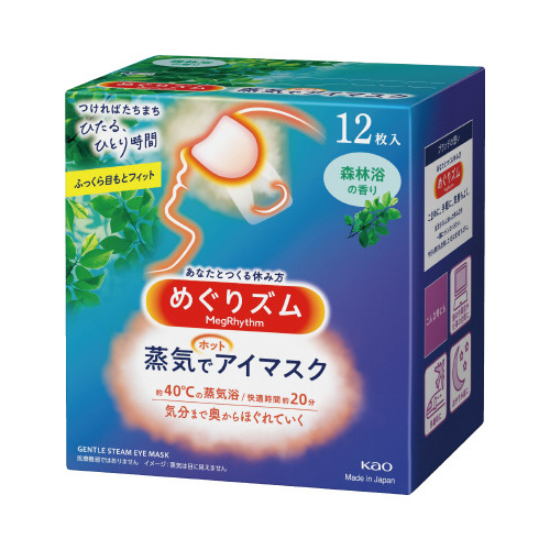 花王 めぐりズム　蒸気でホットアイマスク　森林浴の香り　１２枚入　１セット（６箱入）